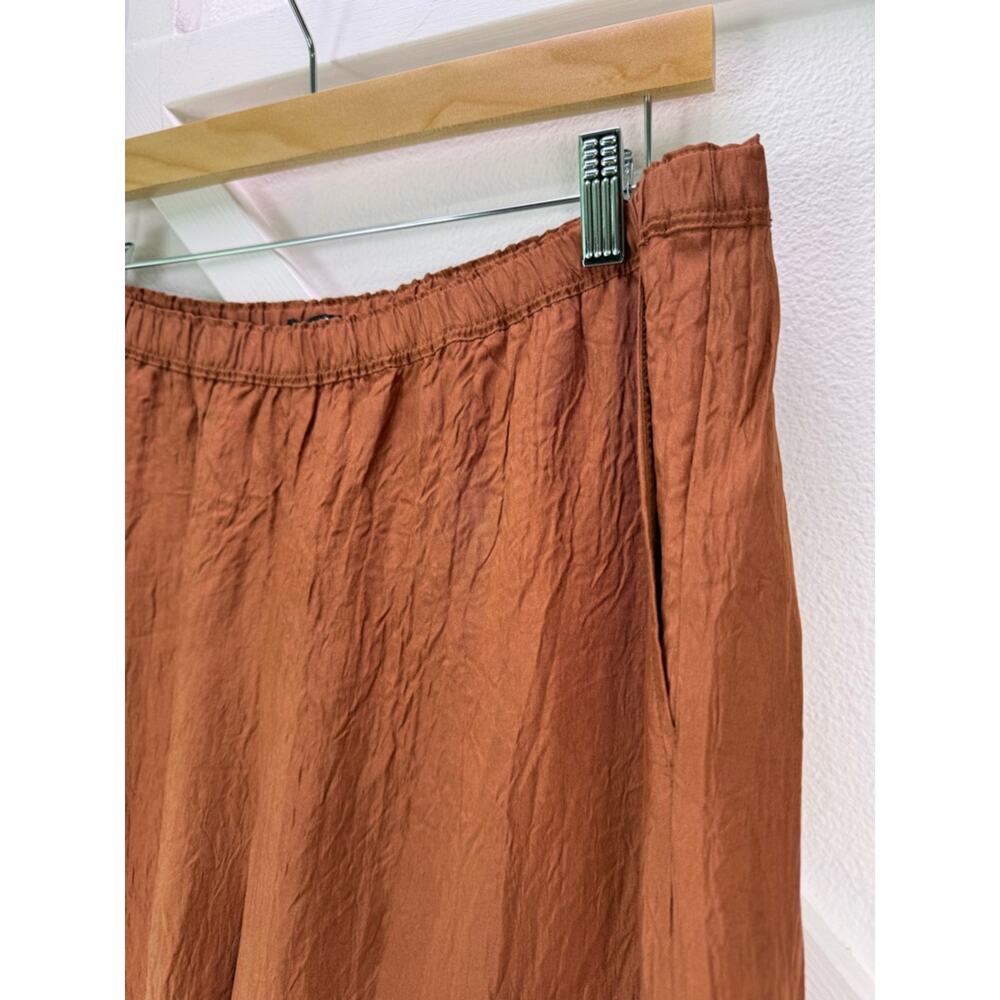NWT J. Crew Stratus Pant In Textured Satin Toasted Paprika Brown Sz Medium Tall - Picture 4 of 13
